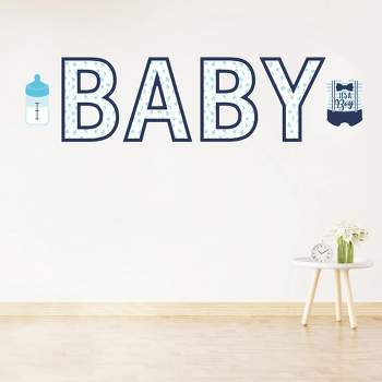 Big Dot of Happiness It's a Boy - Peel and Stick Blue Baby Shower Standard Banner Wall Decals - Baby