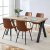 NicBex Dining Table Set Wood-Textured MDF Dining Table with Brown Suede Chairs for Kitchen - 3 of 4