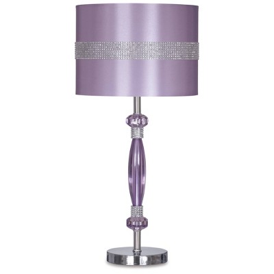 Nyssa 24" Purple and Silver Table Lamp with Rhinestone Accents