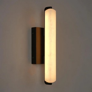 Dimmable LED Wall Mounted Sconce With Alabaster Shade - 1 of 4