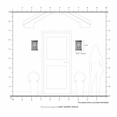 Black Brass 2-Light Outdoor Wall Lantern with Clear Glass