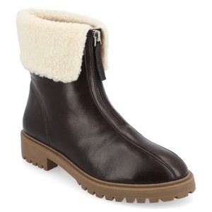 Journee Collection Womens Fynn Almond Toe Block Heel Ankle Booties - 1 of 4