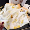 Anna-Kaci Women's Satin Square Scarf with Butterfly and Floral Print Lightweight Neck Head or Bag Accessory - 3 of 4