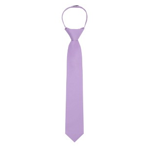 Jacob Alexander Boys' 14" Solid Color Pre-Tied Zipper Neck Tie - 1 of 4