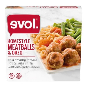 Evol Plated Meals Frozen Garlic Tomato Meatballs & Orzo - 10.8oz - 1 of 4