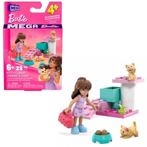 MEGA Barbie Kitty Condo 29 Piece Building Kit Toy Ages 6