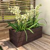 LeisureMod Rectangular Planter in Fiberstone With Drainage Holes Weather-Resistant Design Oasis Collection - 2 of 4