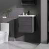 KTMBDW Floating Bathroom Vanity with Sink, Single Sink Wall Mounted Bathroom Vanity, White Ceramic Basin Top for Small Space - 3 of 4