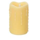 Melrose 5.25" Prelit LED Simplux Dripping Wax Flameless Pillar Candle with Moving Flame - Ivory