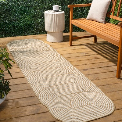 JONATHAN Y Margot Modern Geometric Arch Stripe Indoor/Outdoor Shaped Area Rug