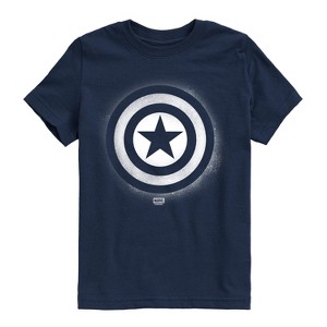Boys' - Marvel - Captain America Logo Spray Paint Graffiti Short Sleeve Graphic T-Shirt - 1 of 4