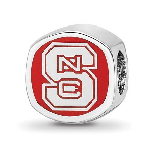 Black Bow Jewelry Sterling Silver North Carolina State Wolfpack NCAA Bead Charm - 1 of 4