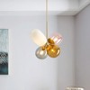 YIYIBYUS Modern Glass 4-Light Chandelier Colorful Pendant for Bedroom Kitchen - 3 of 4