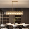 Siljoy Luxury Rectangle Crystal Chandelier Modern Rectangular Led Pendant Lighting Gold Hanging Light Fixture for Dining Room Kitchen Island - 3 of 4