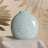 Totalee Gift Blue Face Flat Vase Ceramic Blue - 2 of 2