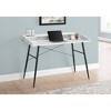 Vynxaria 48" White Marble Look Black Metal Computer Desk Contemporary Home Office Workstation with Storage Shelves - 3 of 4