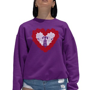 LA Pop Art Women's Word Art Crewneck Sweatshirt - Til Death Do Us Part - 1 of 4