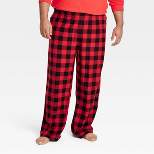 Men's Buffalo Check Fleece Matching Family Pajama Pants - Wondershop™ Red