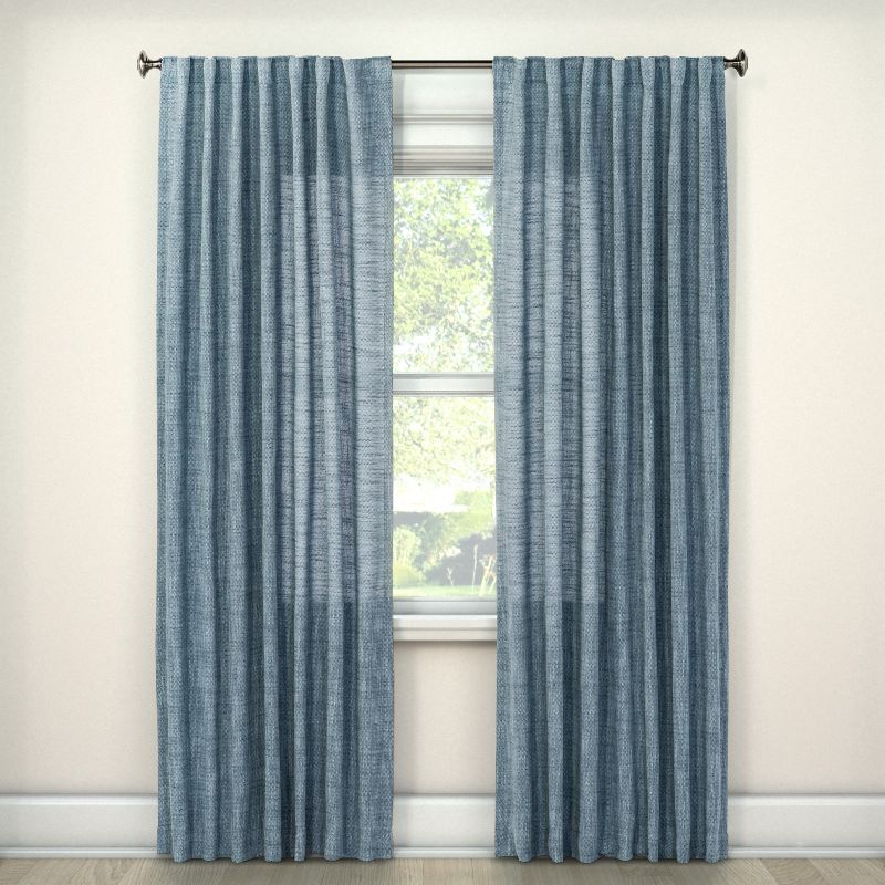 1pc Light Filtering Textured Weave Window Curtain Panel Cream - Threshold™, 1 of 7