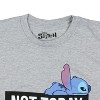 Disney Lilo & Stitch Men's Stitch Lying On His Back Not Today Graphic T-Shirt Adult - 3 of 3