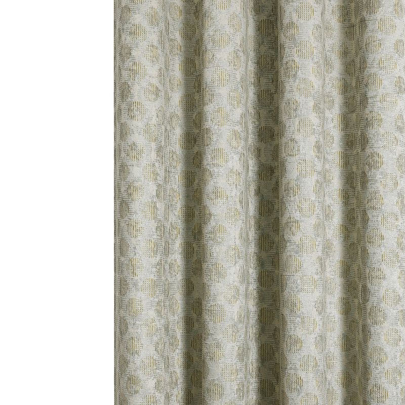 Kate Aurora 2 Piece Contemporary Chic Metallic Abstract Circles Light Filtering Grommet Top Curtains, 4 of 8