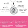 18k White Gold-Vermeil Halo Crystal Pendant Necklace - 3 of 4
