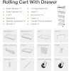 Boersma 5 Tier Rolling Utility Cart with Drawer,Utility Cart Made of Multifunctional Storage Organizer Tool for Kitchen,Bathroom,Living Room - 4 of 4