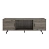 70" MDF 2-Door Mid-Century Modern TV Stand with Glass Shelf, Soft-Close Hinges, and Cord Management for Living Room and Bedroom - 2 of 4