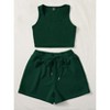 TIME HOLLOW Lettuce Trim Halter Top And Shorts - 2 of 3