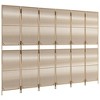 vidaXL Room Divider 6 Panels Beige Poly Rattan - 4 of 4