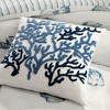 Gracie Mills Lane Coastal Breeze Embroidered Coral Square Decorative Pillow - One Size - Blue - 2 of 2