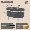 Christopher Knight Home Rosalind Mid-Century Modern Upholstered Button-Tufted Storage Ottoman with Curved Legs - 3 of 4