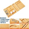 3 in 1 Bamboo Food Boards Gift Set, Large Bamboo Cheese Board Set with Knife Set & Ceramic Bowls, Deli Boards Set for Party, Housewarming, Wedding - 3 of 4