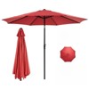 VisioGear Patio Umbrellas, Outdoor Umbrella with Push Button Tilt and Crank, Market Umbrella with 8 Ribs, Red, 108"*96.21"*108" - 3 of 4