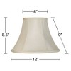 Imperial Shade Creme Small Bell Lamp Shade 6" Top x 12" Bottom x 9" Slant x 8.5" High (Spider) Replacement with Harp and Finial - 4 of 4