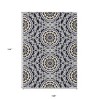 Black Ivory And Gray Floral Medallion Washable Indoor Outdoor Area Rug - 3 of 4