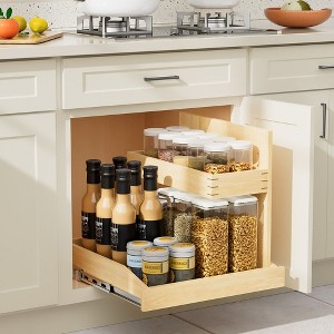 Under Sink Organizers , 2 Tier Pull Out Cabinet Organizer with Soft Close, Adjustable Multi-Purpose Under Sink Organizer - 1 of 4