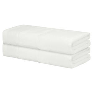 Unique Bargains Cotton Highly Absorbent Quick Drying Bath Towels for Bathroom 2 Packs - 1 of 4