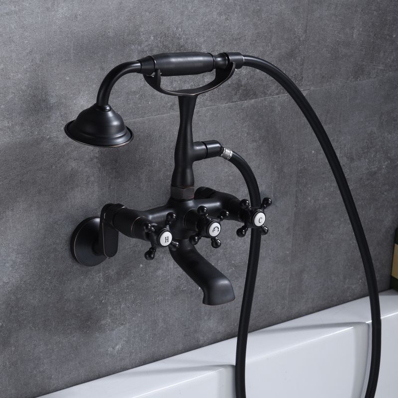 Sumerain Clawfoot Tub Faucet with Hand Shower, 3" to 9"  Wall Mount Tub Filler in Oil Rubbed Bronze, 6 of 19