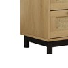 TIRAMISUBEST 30.31" 3-Drawer Storage Cabinet with Rope Woven Front - Multi-Door Organizer Unit in Oak Finish for Bedroom or Living Room - 4 of 4