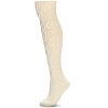 Memoi Women's Twist Maze Chunky Knit Knee High Socks Cream One Size - 4 of 4