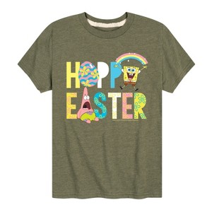 Boys' - SpongeBob Squarepants - Hoppy Easter Icons Short Sleeve Graphic T-Shirt - 1 of 4