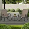 Kozyard 3 Pieces Outdoor Patio Rocking Sling Chair Powder Coated Aluminum Frame Breathable Mesh Fabric for Patio Porch Yard Garden - 2 of 4