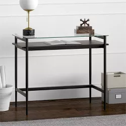 36" Black Bronze Desk with Black Woodgrain Shelf - Henn&Hart