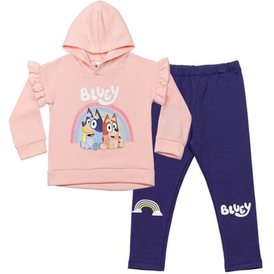 Bluey Bingo Toddler Girls Fleece Hoodie And Leggings Outfit Set Pink/purple  2t : Target