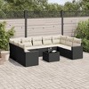 vidaXL 10 Piece Patio Sofa Set with Cushions - Black and Cream With Table - 2 of 4