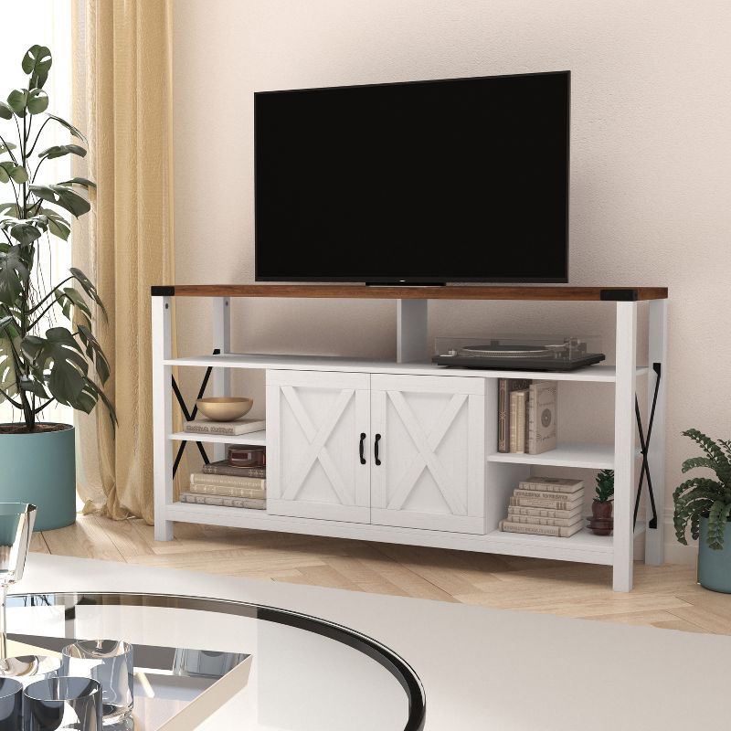 Merrick Lane Media Console with Open and Closed Storage, 3 of 13