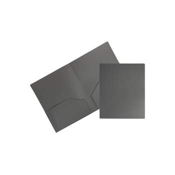 JAM Paper Heavy Duty 2-Pocket Folders Grey 6/Pack (383HGYA)