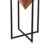 The Urban Port 26" Pyramid Shape Wooden Side Table with Cross Metal Base Brown/Black - 4 of 4
