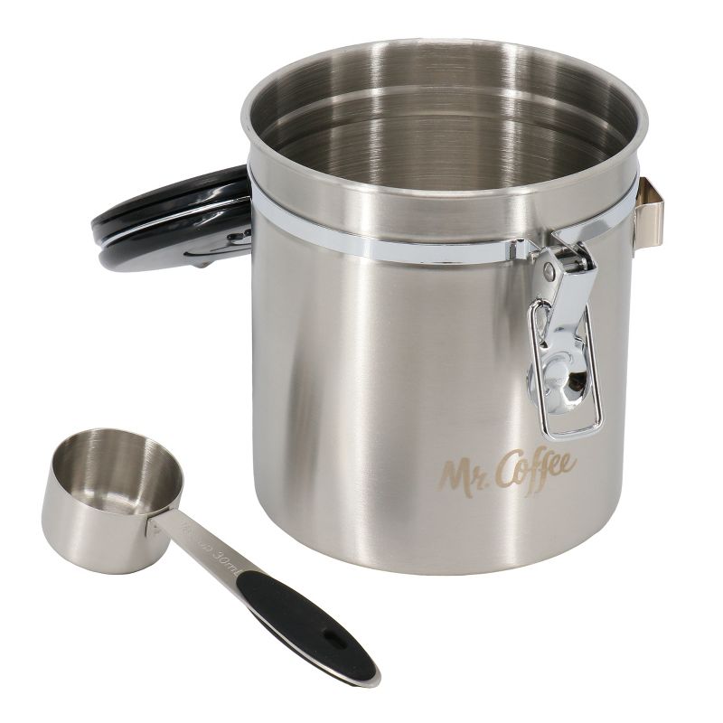 Mr. Coffee Mondrich 48 Ounce Stainless Steel Airtight Coffee Canister with Scoop, 3 of 7